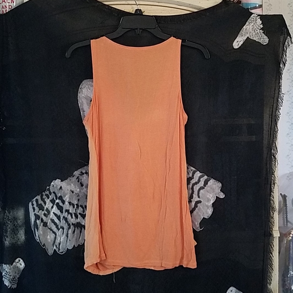 linQ Silk Overlay Tank in Marigold size Small - Picture 5 of 9